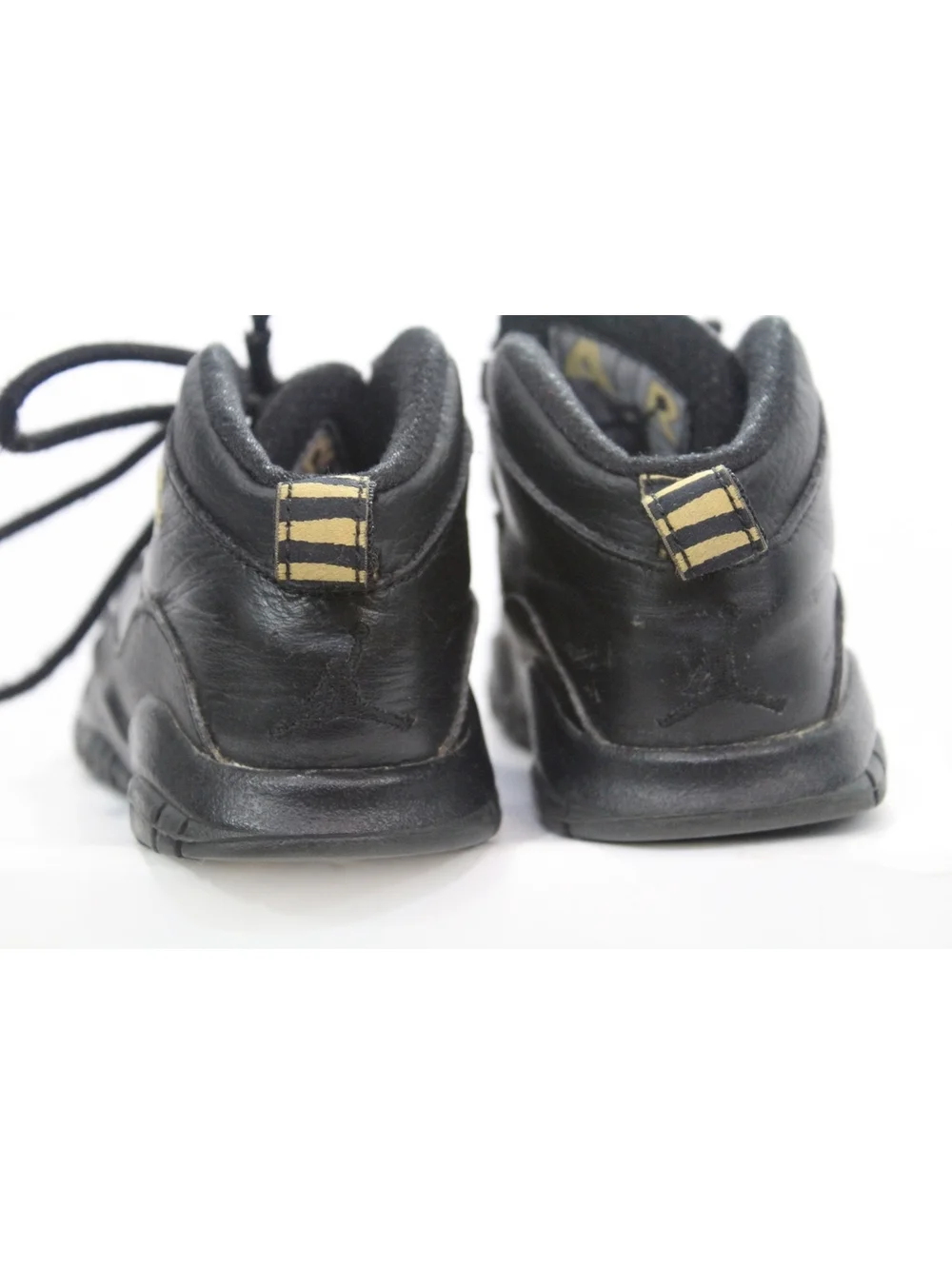 Nike Air Jordan 10 Retro Sneakers City Pack NYC Shoes Black Gold Youth Boy Sz 9C